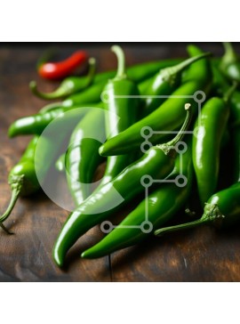 Σετ των 2 Intra Συλλεκτικό Ξύλινο Παζλ Plywood  4mm - Ομάδα πράσινων πιπεριών τσίλι σε ξύλινη επιφάνεια Σε Ξύλινο Κουτί - Διαστάσεις: 10x10 cm – 25 κομμάτια