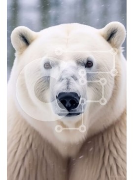 Σετ των 2 Intra Συλλεκτικό Ξύλινο Παζλ Plywood  4mm - Εκπληκτική εικόνα μιας λευκής πολικής αρκούδας με καφέ μπαλώματα Σε Ξύλινο Κουτί - Διαστάσεις: 10x10 cm – 25 κομμάτια