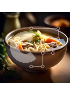 Σετ των 2 Intra Συλλεκτικό Ξύλινο Παζλ Plywood  4mm - Θρεπτικό μπολ σούπας με νουντλς και φρέσκα λαχανικά Σε Ξύλινο Κουτί - Διαστάσεις: 10x10 cm – 25 κομμάτια