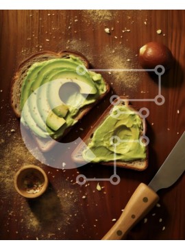 Σετ των 2 Intra Συλλεκτικό Ξύλινο Παζλ Plywood  4mm - Νόστιμη και υγιεινή συνταγή σάντουιτς με αβοκάντο Σε Ξύλινο Κουτί - Διαστάσεις: 10x10 cm – 25 κομμάτια