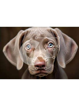 Σετ των 2 Intra Συλλεκτικό Ξύλινο Παζλ Plywood  4mm - Αξιολάτρευτη εικόνα ενός καφέ σκύλου με μεγάλα καστανά μάτια Σε Ξύλινο Κουτί - Διαστάσεις: 10x10 cm – 25 κομμάτια