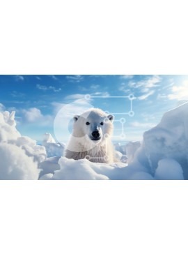 Intra Συλλεκτικό Ξύλινο Παζλ Plywood  4mm - Πολική αρκούδα που στέκεται στο χιόνι Σε Ξύλινο Κουτί - Διαστάσεις: 10x10 cm – 25 κομμάτια