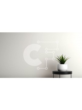 Intra Συλλεκτικό Ξύλινο Παζλ Plywood  4mm - Λευκό βάζο με φυτό σε γλάστρα σε μαύρο σκαμπό Σε Ξύλινο Κουτί - Διαστάσεις Puzzle: 10x10 cm – 25 κομμάτια