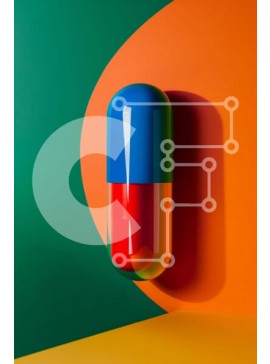 Intra Συλλεκτικό Ξύλινο Παζλ Plywood  4mm - Πολύχρωμο χάπι σε ζωντανό φόντο Σε Ξύλινο Κουτί - Διαστάσεις Puzzle: 10x10 cm – 25 κομμάτια