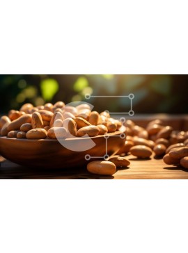 Σετ των 2 Intra Συλλεκτικό Ξύλινο Παζλ Plywood  4mm - Μπολ με ωμά φιστίκια σε ξύλινο τραπέζι Σε Ξύλινο Κουτί - Διαστάσεις: 10x10 cm – 25 κομμάτια