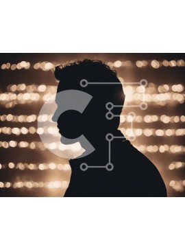 Intra Συλλεκτικό Ξύλινο Παζλ Plywood  4mm - Σιλουέτα ενός άνδρα μπροστά από φωτισμένο φόντο Σε Ξύλινο Κουτί - Διαστάσεις Puzzle: 10x10 cm – 25 κομμάτια