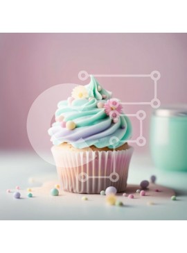 Σετ των 2 Intra Συλλεκτικό Ξύλινο Παζλ Plywood  4mm - Νόστιμο Cupcake με Blue Frosting και Πολύχρωμα Πασπαλίσματα Σε Ξύλινο Κουτί - Διαστάσεις: 10x10 cm – 25 κομμάτια