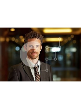 Intra Συλλεκτικό Ξύλινο Παζλ Plywood  4mm - Σοβαρός επιχειρηματίας με κοστούμι και γραβάτα κοιτάζοντας την κάμερα Σε Ξύλινο Κουτί - Διαστάσεις Puzzle: 10x10 cm – 25 κομμάτια