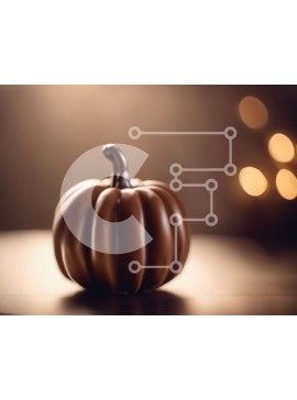 Σετ των 2 Intra Συλλεκτικό Ξύλινο Παζλ Plywood  4mm - Κολοκύθα σοκολάτας σε άδειο τραπέζι Σε Ξύλινο Κουτί - Διαστάσεις: 10x10 cm – 25 κομμάτια