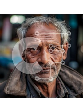 Intra Συλλεκτικό Ξύλινο Παζλ Plywood  4mm - Σοβαρό πορτρέτο ενός ηλικιωμένου άνδρα με γκρίζα μαλλιά Σε Ξύλινο Κουτί - Διαστάσεις Puzzle: 10x10 cm – 25 κομμάτια