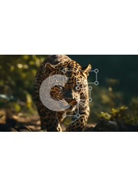 Σετ των 2 Intra Συλλεκτικό Ξύλινο Παζλ Plywood  4mm - Ισχυρό Jaguar σε φυσικό βιότοπο Σε Ξύλινο Κουτί - Διαστάσεις: 10x10 cm – 25 κομμάτια