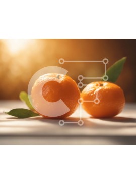 Σετ των 2 Intra Συλλεκτικό Ξύλινο Παζλ Plywood  4mm - Δύο πορτοκάλια σε ένα ηλιόλουστο τραπέζι Σε Ξύλινο Κουτί - Διαστάσεις: 10x10 cm – 25 κομμάτια