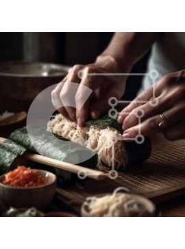 Σετ των 2 Intra Συλλεκτικό Ξύλινο Παζλ Plywood  4mm - Μάθετε πώς να φτιάξετε νόστιμα ρολά σούσι με ωμό ψάρι και λαχανικά Σε Ξύλινο Κουτί - Διαστάσεις: 10x10 cm – 25 κομμάτια