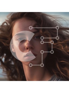 Intra Συλλεκτικό Ξύλινο Παζλ Plywood  4mm - Νεαρή γυναίκα που στέκεται στην παραλία με συννεφιασμένο ουρανό και θέα στον ωκεανό Σε Ξύλινο Κουτί - Διαστάσεις Puzzle: 10x10 cm – 25 κομμάτια