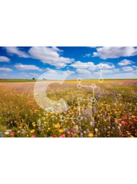 Intra Συλλεκτικό Ξύλινο Παζλ Plywood  4mm - Όμορφη εικόνα ενός χωραφιού με αγριολούλουδα μια ηλιόλουστη μέρα Σε Ξύλινο Κουτί - Διαστάσεις: 10x10 cm – 25 κομμάτια