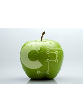 Σετ των 2 Intra Συλλεκτικό Ξύλινο Παζλ Plywood  4mm - Φρέσκο ​​πράσινο μήλο με σταγονίδια αφρώδους νερού Σε Ξύλινο Κουτί - Διαστάσεις: 10x10 cm – 25 κομμάτια