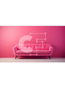 Intra Συλλεκτικό Ξύλινο Παζλ Plywood  4mm - Ροζ καναπές σε ροζ δωμάτιο Σε Ξύλινο Κουτί - Διαστάσεις Puzzle: 10x10 cm – 25 κομμάτια