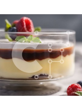 Σετ των 2 Intra Συλλεκτικό Ξύλινο Παζλ Plywood  4mm - Νόστιμο επιδόρπιο πουτίγκας με μούρα και φύλλα μέντας Σε Ξύλινο Κουτί - Διαστάσεις: 10x10 cm – 25 κομμάτια