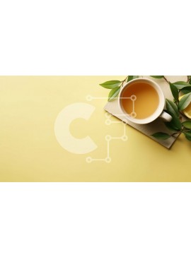 Σετ των 2 Intra Συλλεκτικό Ξύλινο Παζλ Plywood  4mm - Φλιτζάνι τσάι με φέτες λεμονιού σε κίτρινο φόντο Σε Ξύλινο Κουτί - Διαστάσεις: 10x10 cm – 25 κομμάτια