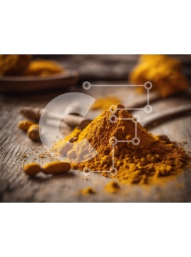 Σετ των 2 Intra Συλλεκτικό Ξύλινο Παζλ Plywood  4mm - Σωρός κουρκουμά σε σκόνη σε ξύλινη επιφάνεια Σε Ξύλινο Κουτί - Διαστάσεις: 10x10 cm – 25 κομμάτια