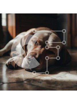 Intra Συλλεκτικό Ξύλινο Παζλ Plywood  4mm - Αξιολάτρευτη εικόνα ενός σκύλου ξαπλωμένος στο πάτωμα μπροστά από ένα παράθυρο Σε Ξύλινο Κουτί - Διαστάσεις: 10x10 cm – 25 κομμάτια