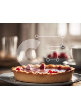 Σετ των 2 Intra Συλλεκτικό Ξύλινο Παζλ Plywood  4mm - Φρεσκοψημένη πίτα βατόμουρου σε ένα τραπέζι Σε Ξύλινο Κουτί - Διαστάσεις: 10x10 cm – 25 κομμάτια