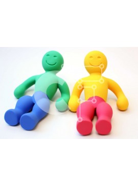 Intra Συλλεκτικό Ξύλινο Παζλ Plywood  4mm - Πολύχρωμες πλαστικές φιγούρες καθισμένες σε λευκή επιφάνεια Σε Ξύλινο Κουτί - Διαστάσεις Puzzle: 10x10 cm – 25 κομμάτια