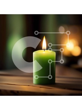 Intra Συλλεκτικό Ξύλινο Παζλ Plywood  4mm - Χαλαρωτική εικόνα του πράσινου κεριού σε ένα σπα ή κέντρο ευεξίας Σε Ξύλινο Κουτί - Διαστάσεις Puzzle: 10x10 cm – 25 κομμάτια