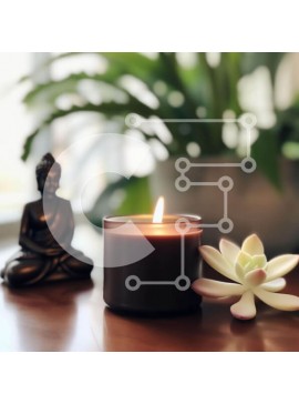 Intra Συλλεκτικό Ξύλινο Παζλ Plywood  4mm - Κερί, βουδιστικό άγαλμα και φυτό Σε Ξύλινο Κουτί - Διαστάσεις Puzzle: 10x10 cm – 25 κομμάτια