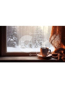 Intra Συλλεκτικό Ξύλινο Παζλ Plywood  4mm - Σκηνή χειμερινού καφέ με χιονισμένα δέντρα Σε Ξύλινο Κουτί - Διαστάσεις Puzzle: 10x10 cm – 25 κομμάτια