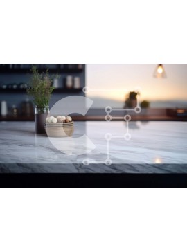 Intra Συλλεκτικό Ξύλινο Παζλ Plywood  4mm - Μαρμάρινος πάγκος κουζίνας με λουλούδια πάνω του Σε Ξύλινο Κουτί - Διαστάσεις Puzzle: 10x10 cm – 25 κομμάτια