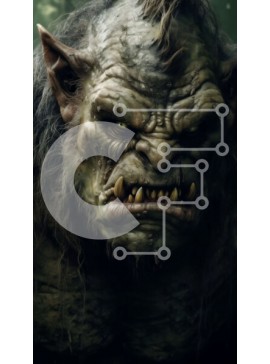 Intra Συλλεκτικό Ξύλινο Παζλ Plywood  4mm - Τρολ φαντασίας με κορώνα από κλαδιά και φύλλα Σε Ξύλινο Κουτί - Διαστάσεις Puzzle: 10x10 cm – 25 κομμάτια