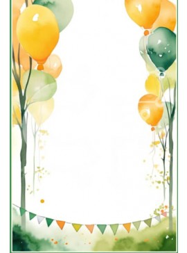 Intra Συλλεκτικό Ξύλινο Παζλ Plywood  4mm - Γιορτή πάρτι με θέμα το φθινόπωρο με πολύχρωμο πλαίσιο και ιπτάμενα μπαλόνια Σε Ξύλινο Κουτί - Διαστάσεις Puzzle: 10x10 cm – 25 κομμάτια