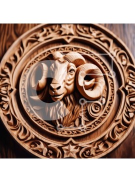 Intra Συλλεκτικό Ξύλινο Παζλ Plywood  4mm - Ξυλογλυπτική Κεφαλή Κριού Σε Ξύλινο Κουτί - Διαστάσεις Puzzle: 10x10 cm – 25 κομμάτια