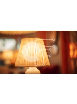 Intra Συλλεκτικό Ξύλινο Παζλ Plywood  4mm - Επιτραπέζιο φωτιστικό με λευκή σκιά σε λόμπι εστιατορίου ή ξενοδοχείου Σε Ξύλινο Κουτί - Διαστάσεις Puzzle: 10x10 cm – 25 κομμάτια