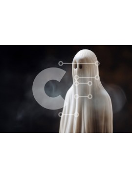 Intra Συλλεκτικό Ξύλινο Παζλ Plywood  4mm - Ανατριχιαστικό ειδώλιο φάντασμα που εκπέμπει καπνό Σε Ξύλινο Κουτί - Διαστάσεις Puzzle: 10x10 cm – 25 κομμάτια