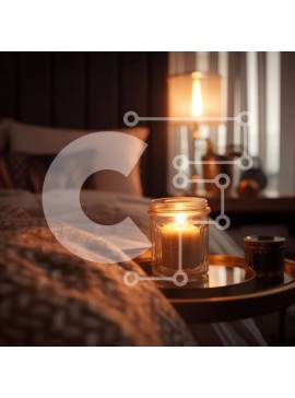 Intra Συλλεκτικό Ξύλινο Παζλ Plywood  4mm - Ζεστό και φιλόξενο υπνοδωμάτιο με κερί και βιβλίο στο κομοδίνο Σε Ξύλινο Κουτί - Διαστάσεις Puzzle: 10x10 cm – 25 κομμάτια