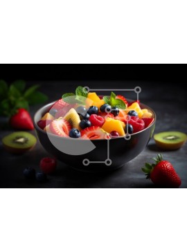 Σετ των 2 Intra Συλλεκτικό Ξύλινο Παζλ Plywood  4mm - Νόστιμη φρουτοσαλάτα με ακτινίδιο, φράουλες και βατόμουρα Σε Ξύλινο Κουτί - Διαστάσεις: 10x10 cm – 25 κομμάτια