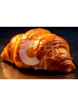 Σετ των 2 Intra Συλλεκτικό Ξύλινο Παζλ Plywood  4mm - Όμορφη εικόνα ενός κρουασάν σε μια μαύρη επιφάνεια Σε Ξύλινο Κουτί - Διαστάσεις: 10x10 cm – 25 κομμάτια