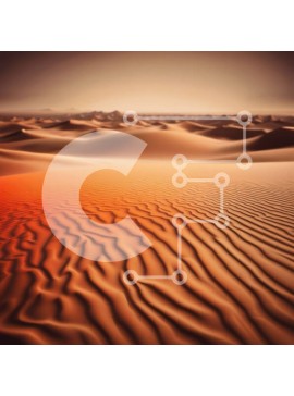 Intra Συλλεκτικό Ξύλινο Παζλ Plywood  4mm - Έρημο τοπίο με αμμόλοφους και καταγάλανο ουρανό Σε Ξύλινο Κουτί - Διαστάσεις: 10x10 cm – 25 κομμάτια