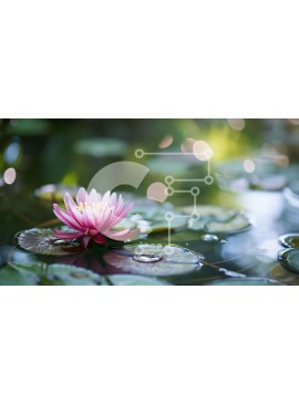 Intra Συλλεκτικό Ξύλινο Παζλ Plywood  4mm - Όμορφο ροζ νούφαρο σε μια φυσική λίμνη Σε Ξύλινο Κουτί - Διαστάσεις: 10x10 cm – 25 κομμάτια