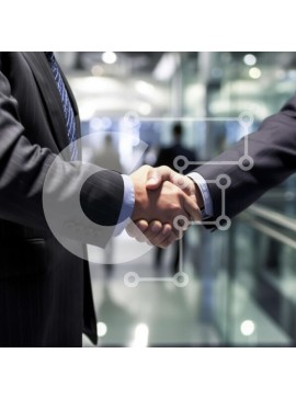 Intra Συλλεκτικό Ξύλινο Παζλ Plywood  4mm - Επιχειρηματίες χειραψία μπροστά από γυάλινο τοίχο Σε Ξύλινο Κουτί - Διαστάσεις Puzzle: 10x10 cm – 25 κομμάτια