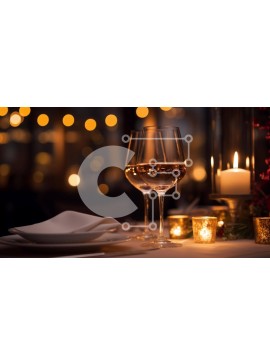 Σετ των 2 Intra Συλλεκτικό Ξύλινο Παζλ Plywood  4mm - Ρύθμιση τραπεζαρίας με ποτήρια κρασιού και κηροπήγια Σε Ξύλινο Κουτί - Διαστάσεις: 10x10 cm – 25 κομμάτια