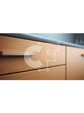 Intra Συλλεκτικό Ξύλινο Παζλ Plywood  4mm - Κοντινό πλάνο ξύλινο ντουλάπι κουζίνας με συρτάρια Σε Ξύλινο Κουτί - Διαστάσεις Puzzle: 10x10 cm – 25 κομμάτια