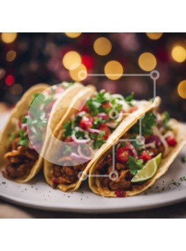 Σετ των 2 Intra Συλλεκτικό Ξύλινο Παζλ Plywood  4mm - Νόστιμα Tacos σε λευκό πιάτο Σε Ξύλινο Κουτί - Διαστάσεις: 10x10 cm – 25 κομμάτια