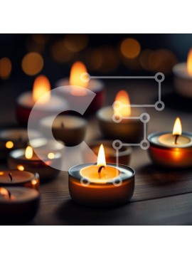 Intra Συλλεκτικό Ξύλινο Παζλ Plywood  4mm - Όμορφη εικόνα με αναμμένα κεριά σε ένα ξύλινο τραπέζι Σε Ξύλινο Κουτί - Διαστάσεις Puzzle: 10x10 cm – 25 κομμάτια