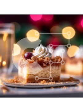 Σετ των 2 Intra Συλλεκτικό Ξύλινο Παζλ Plywood  4mm - Νόστιμη φέτα cheesecake με κάλυμμα Cranberry σε ένα πιάτο Σε Ξύλινο Κουτί - Διαστάσεις: 10x10 cm – 25 κομμάτια