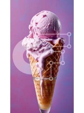 Intra Συλλεκτικό Ξύλινο Παζλ Plywood  4mm - Νόστιμη εικόνα από ροζ παγωτό με σοκολάτα και ψεκασμούς Σε Ξύλινο Κουτί - Διαστάσεις: 10x10 cm – 25 κομμάτια