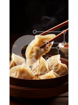 Intra Συλλεκτικό Ξύλινο Παζλ Plywood  4mm - Κινέζικα ζυμαρικά με ξυλάκια και σάλτσα Σε Ξύλινο Κουτί - Διαστάσεις: 10x10 cm – 25 κομμάτια