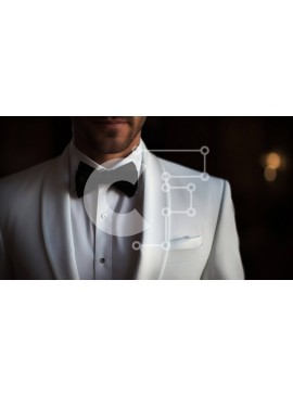 Intra Συλλεκτικό Ξύλινο Παζλ Plywood  4mm - Άνδρας με λευκό σμόκιν με μαύρο παπιγιόν Σε Ξύλινο Κουτί - Διαστάσεις Puzzle: 10x10 cm – 25 κομμάτια